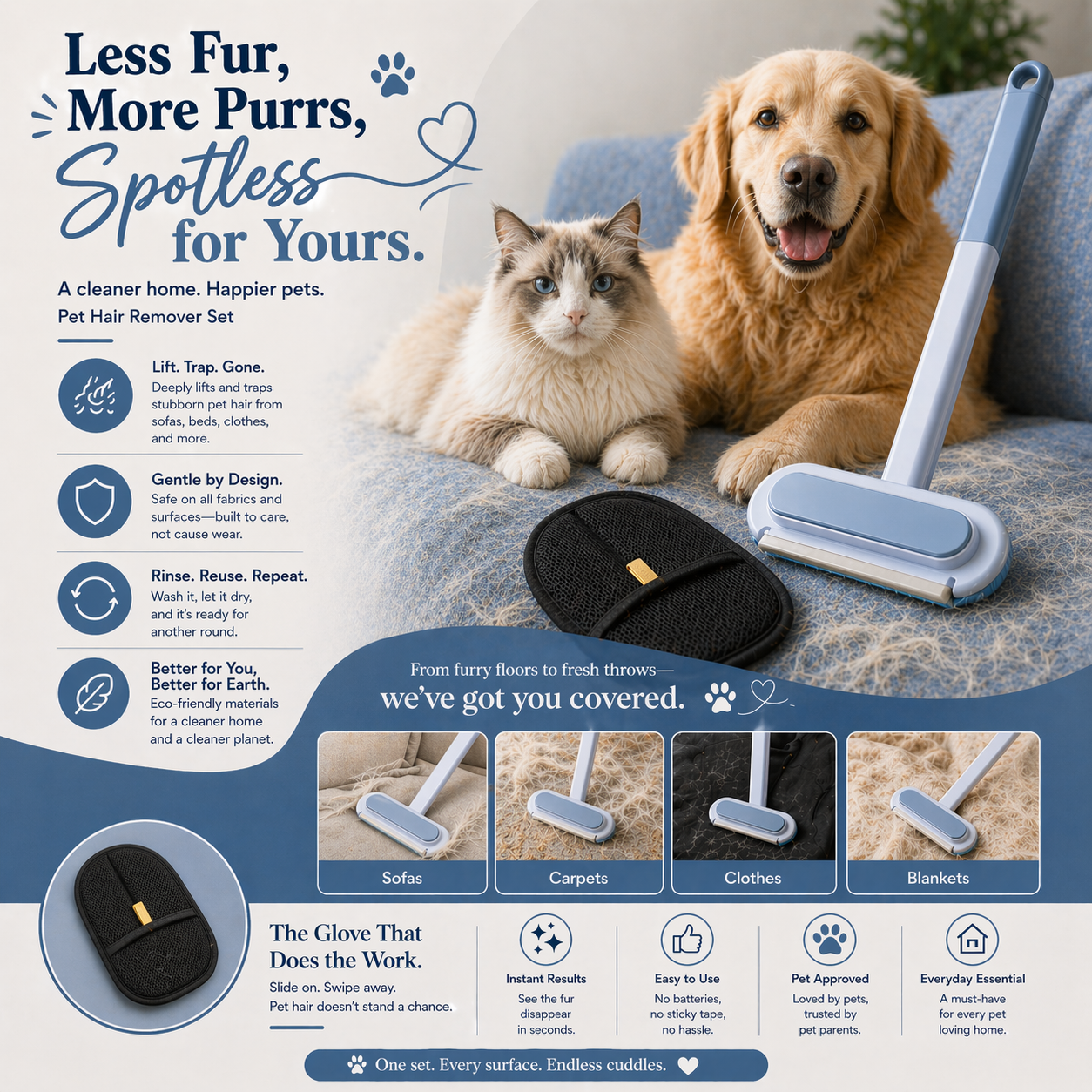 Remove Pet Hair in Seconds — Without the Mess